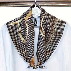 Square Scarf with Windmill Chain, Simple and Thin, Silky Scarf